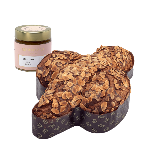 Colomba Fichi, Cioccolato e Mandorle 1kg & Confettura di Fichi Bianchi